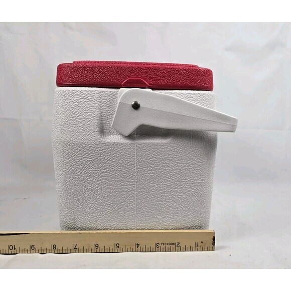 Vintage Coleman Lunch Box Mini Cooler Red & White 5272 - Picture 10 of 13